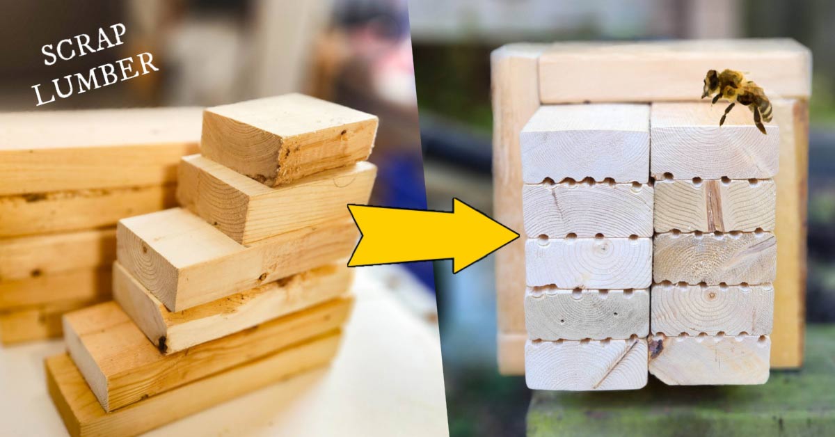 DIY bee house made from recycled materials