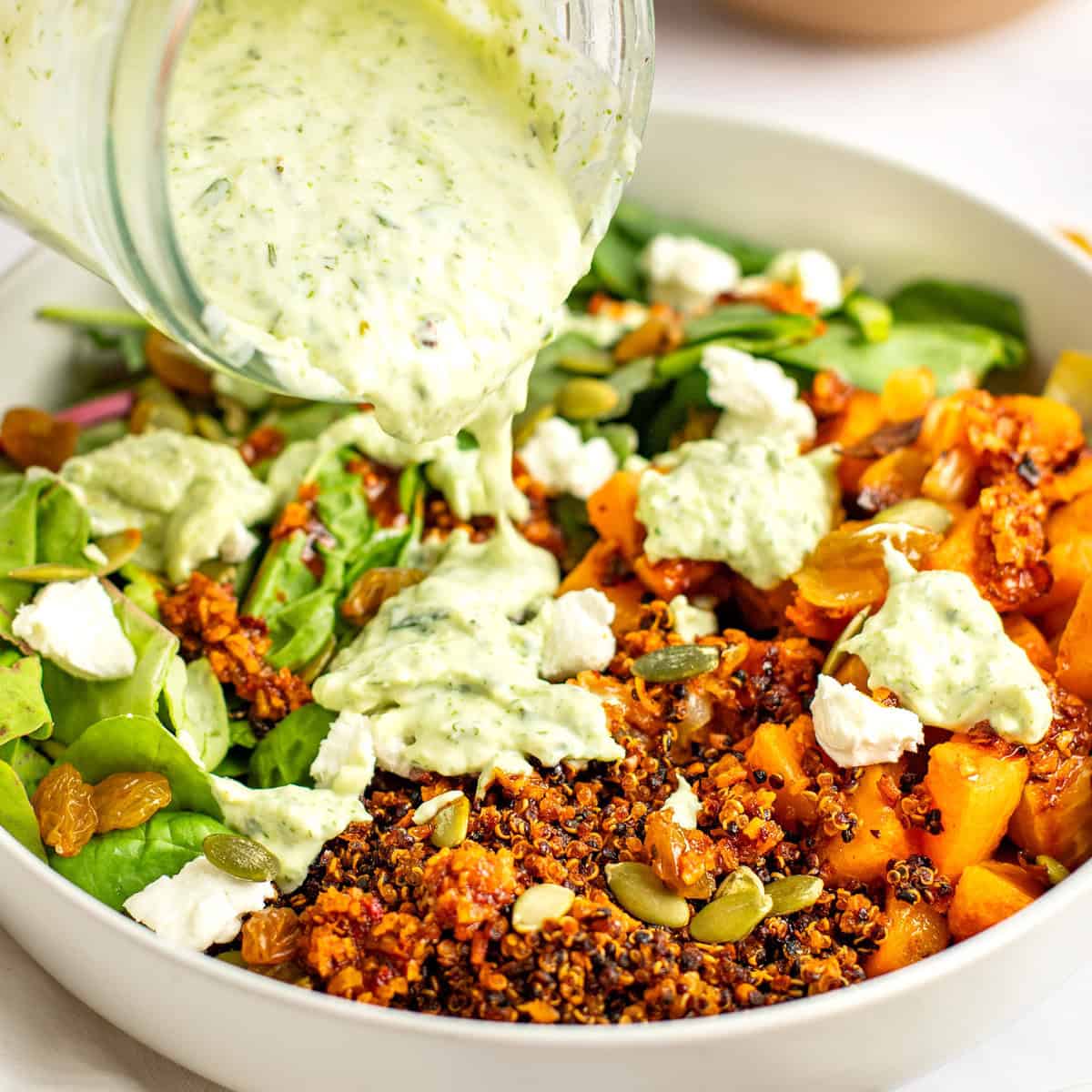 Crispy quinoa and butternut squash salad
