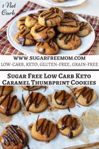 Sugar-free, low-carb keto caramel thumbprint cookies