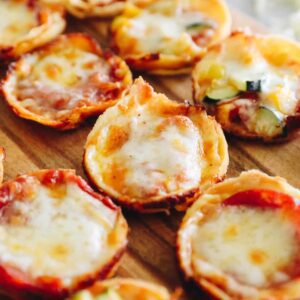 mini tortilla pizza cup