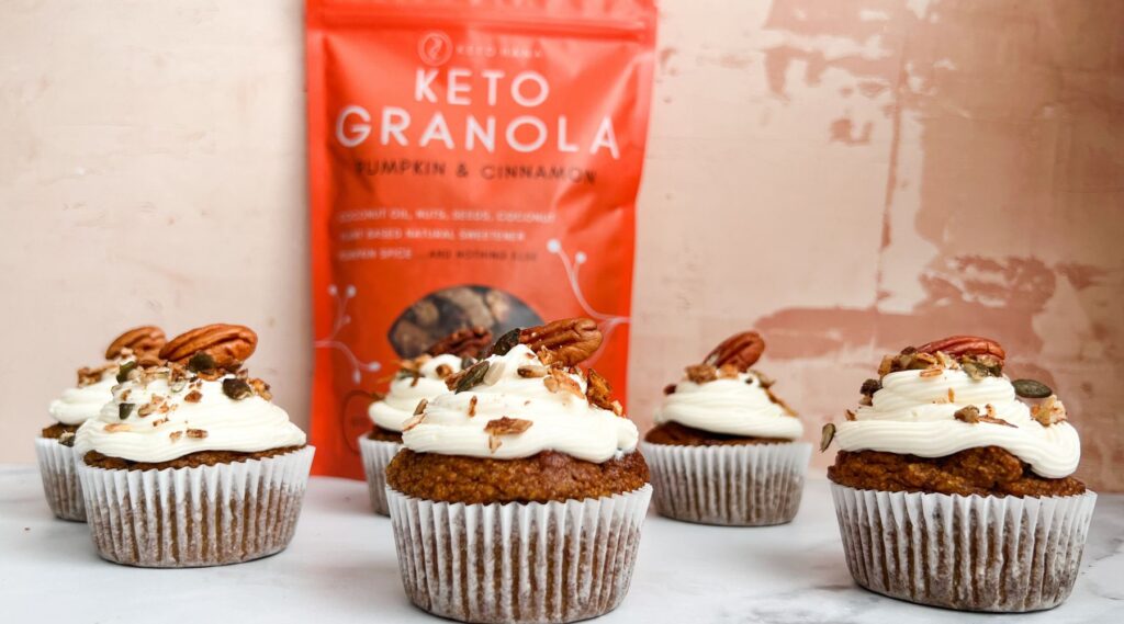 pumpkin spice latte keto cupcake