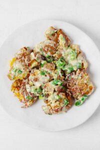 vegan crispy mashed potato salad