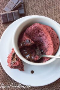 Sugar-Free Low Carb Keto Red Velvet Lava Mug Cake