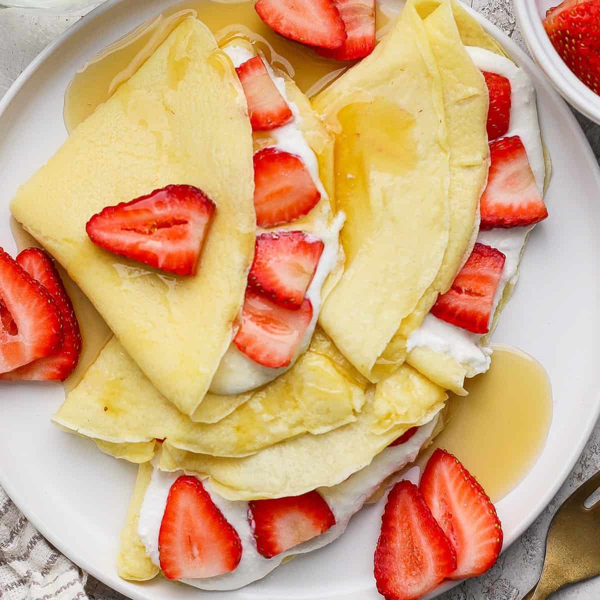 Blended cottage cheese crepes