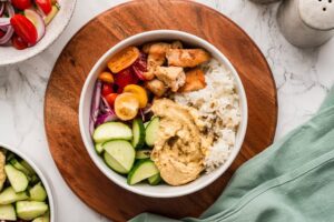 Greek chicken rice bowl