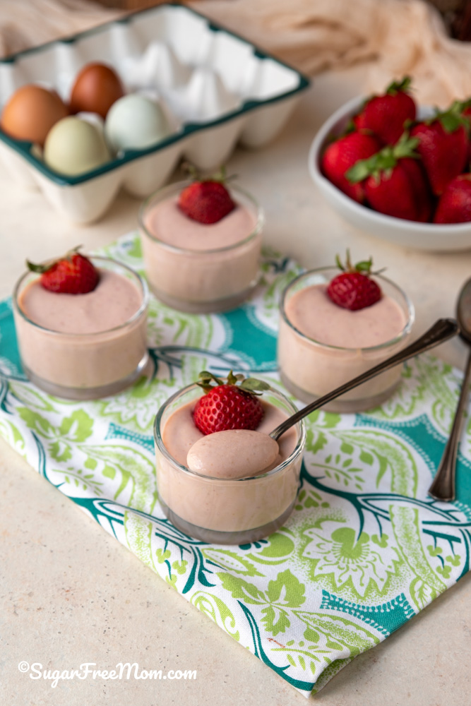 Keto Strawberry Cottage Cheese Boiled Egg Pudding