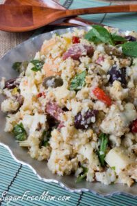 Gluten-free low-carb keto antipasto cauliflower salad