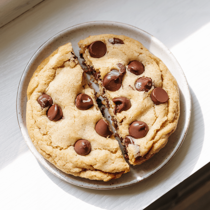 Healthy Single Service Chocolate Chip Cookies (No Grain + No Added Sugar)