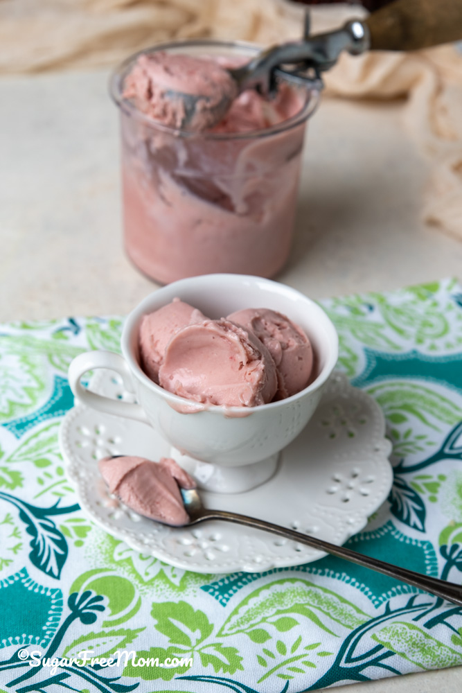 Keto Strawberry Protein Frozen Yogurt Ninja Cream