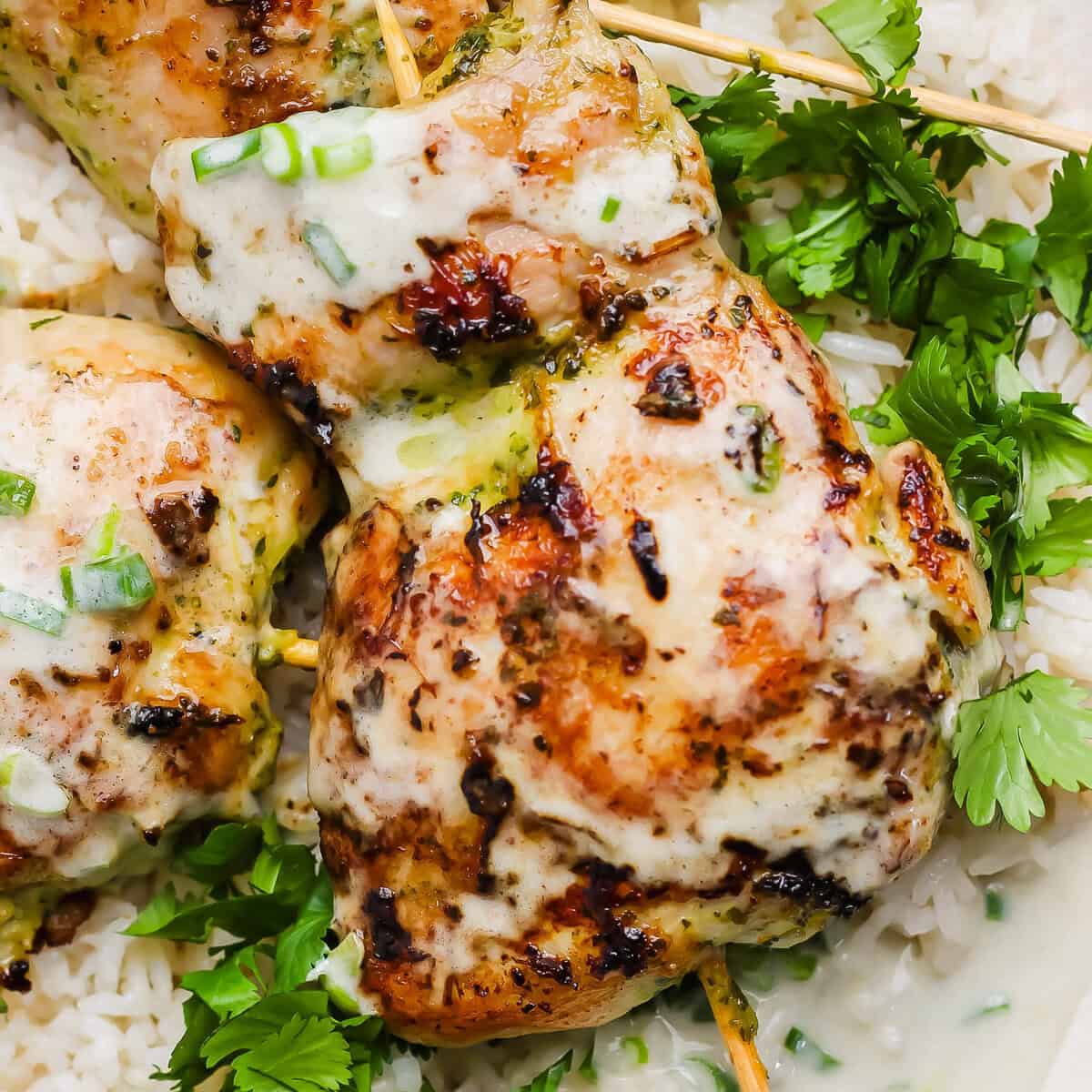 Green Curry Chicken Skewers