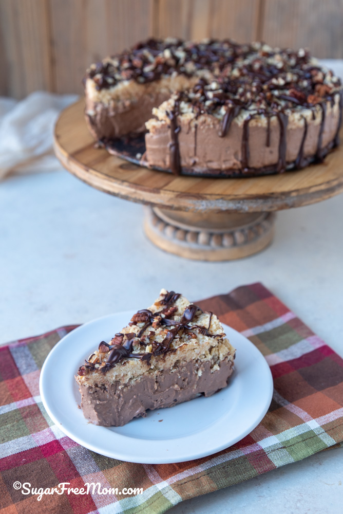 Sugar Free Ketrow Carbohydrate German Chocolate Cheesecake