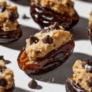 Vegan Chocolate Chip Cookie Dough Stuffed Date (High Protein + Gluten Free)
