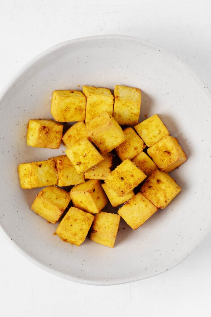 Baked Curry Tofu Cube