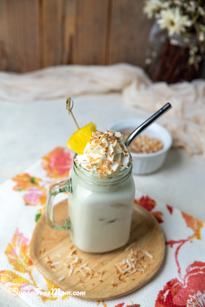 Sugar Free Keto Frozen Pina Colada Mock Tail Recipe