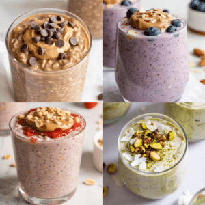 4 Healthy High Protein Vegan Overnight Oatmeal Recipes