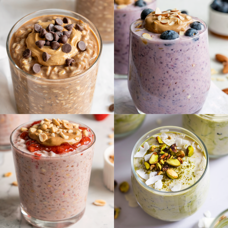 4 Healthy High Protein Vegan Overnight Oatmeal Recipes