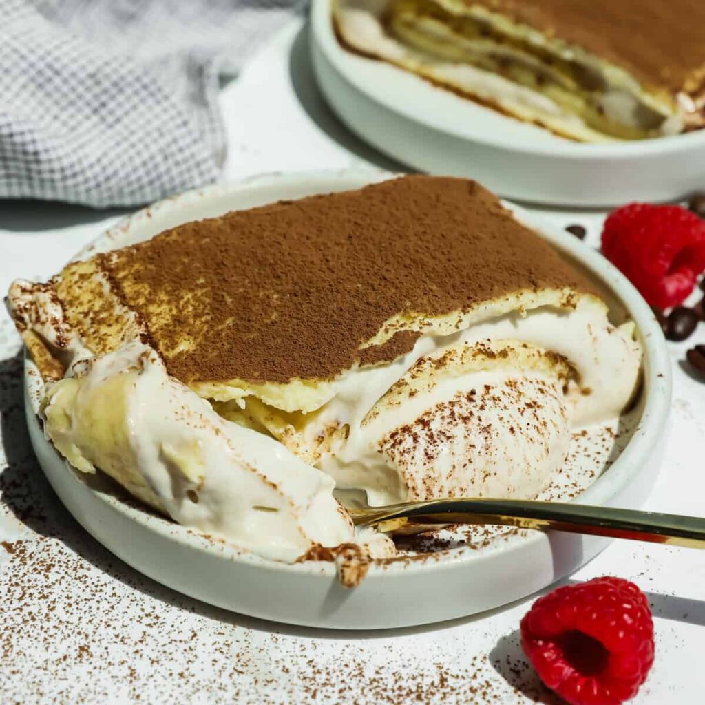 Cottage cheese tiramisu scraper