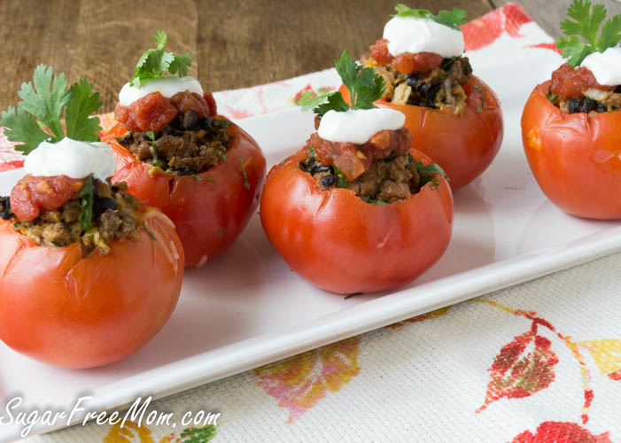 Easy low carb keto taco stuffed tomato recipe