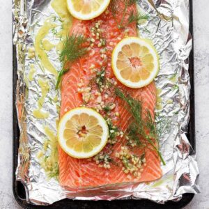 Lemon dill salmon marinated