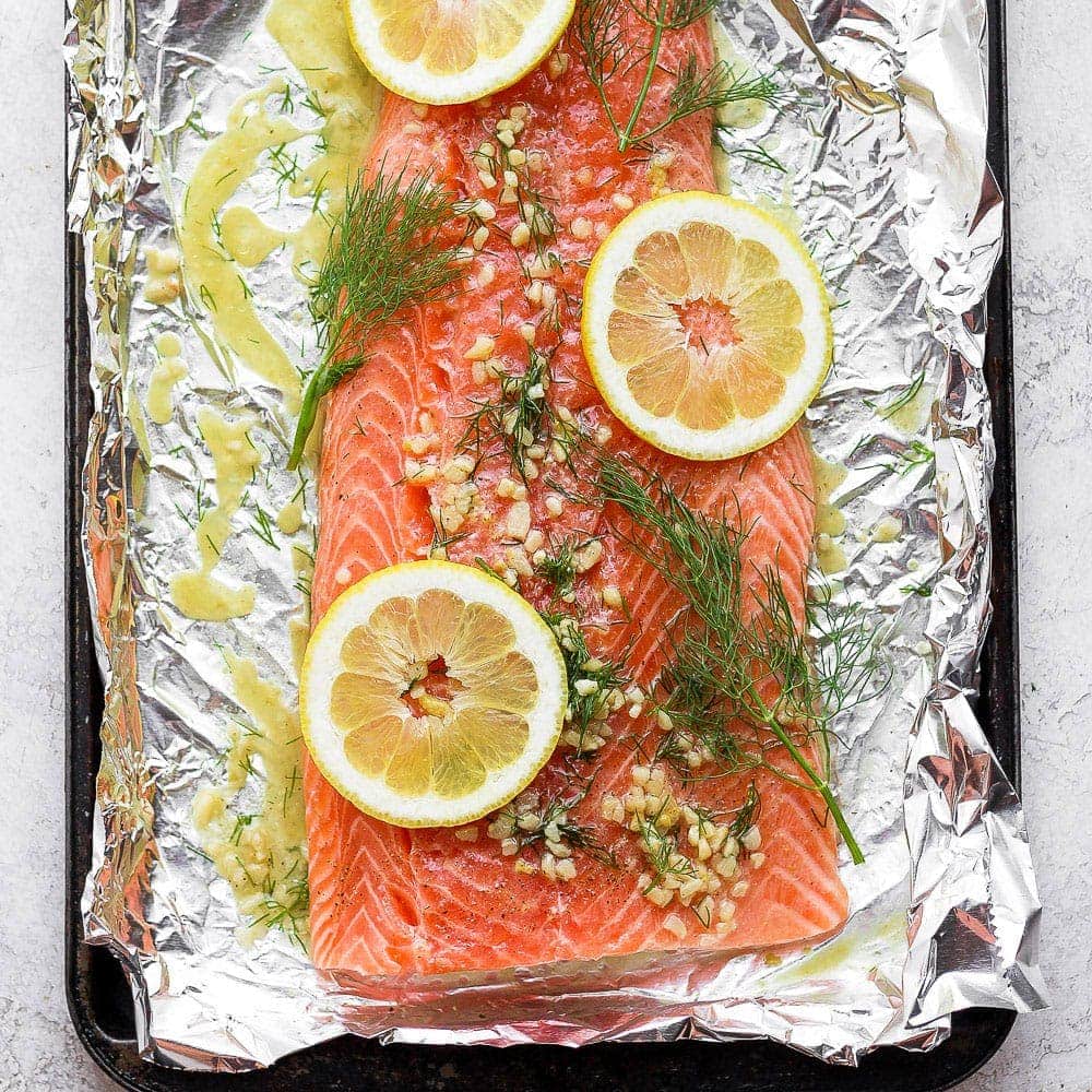 Lemon dill salmon marinated