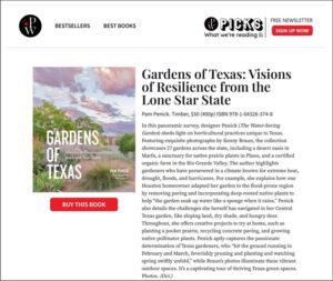 Publisher Weekly chooses gardens in Texas