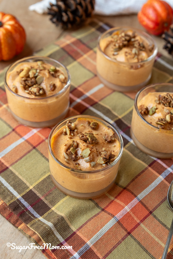 Low carb keto cottage cheese pumpkin mousse