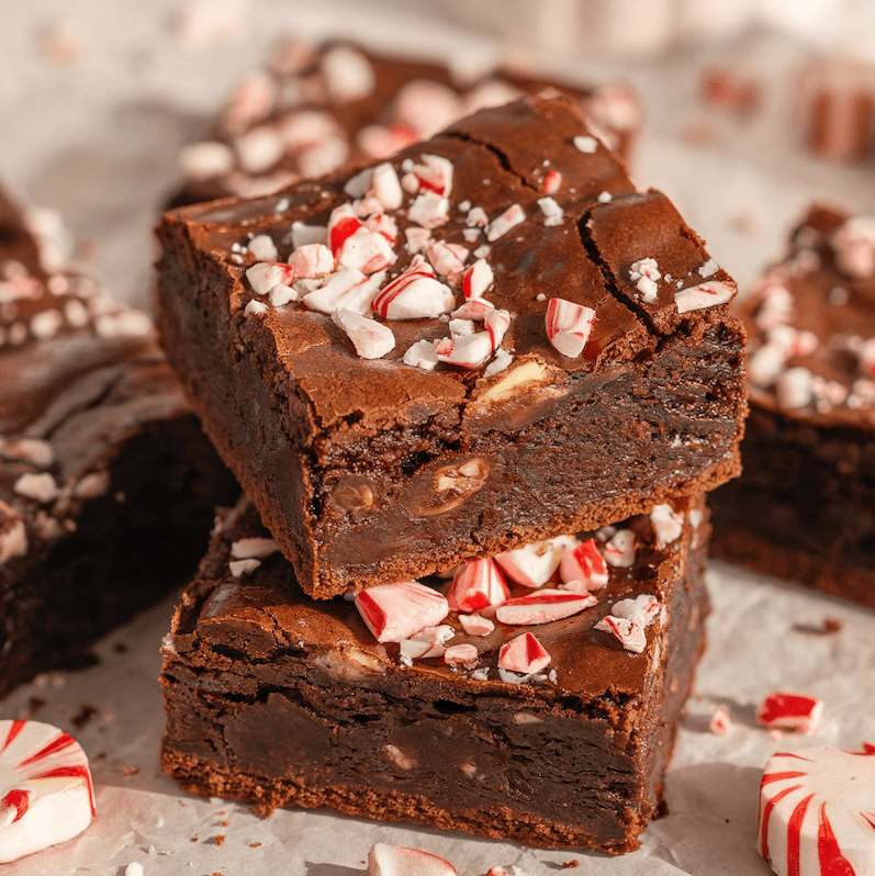 Fudgy Dark Chocolate Peppermint Protein Brownie (Gluten Free + No Sugar Added)