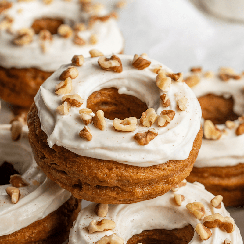 Pumpkin spice protein donut (gluten free + sugar free)