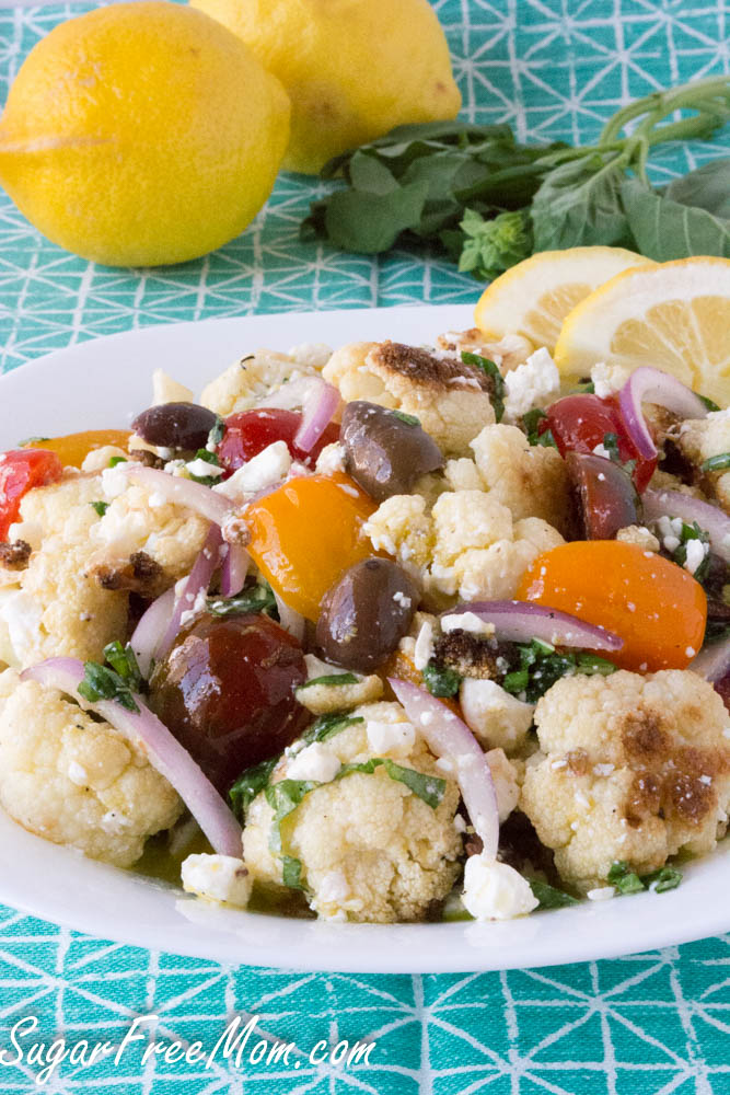 Easy Low Carb Keto Mediterranean Cauliflower Salad