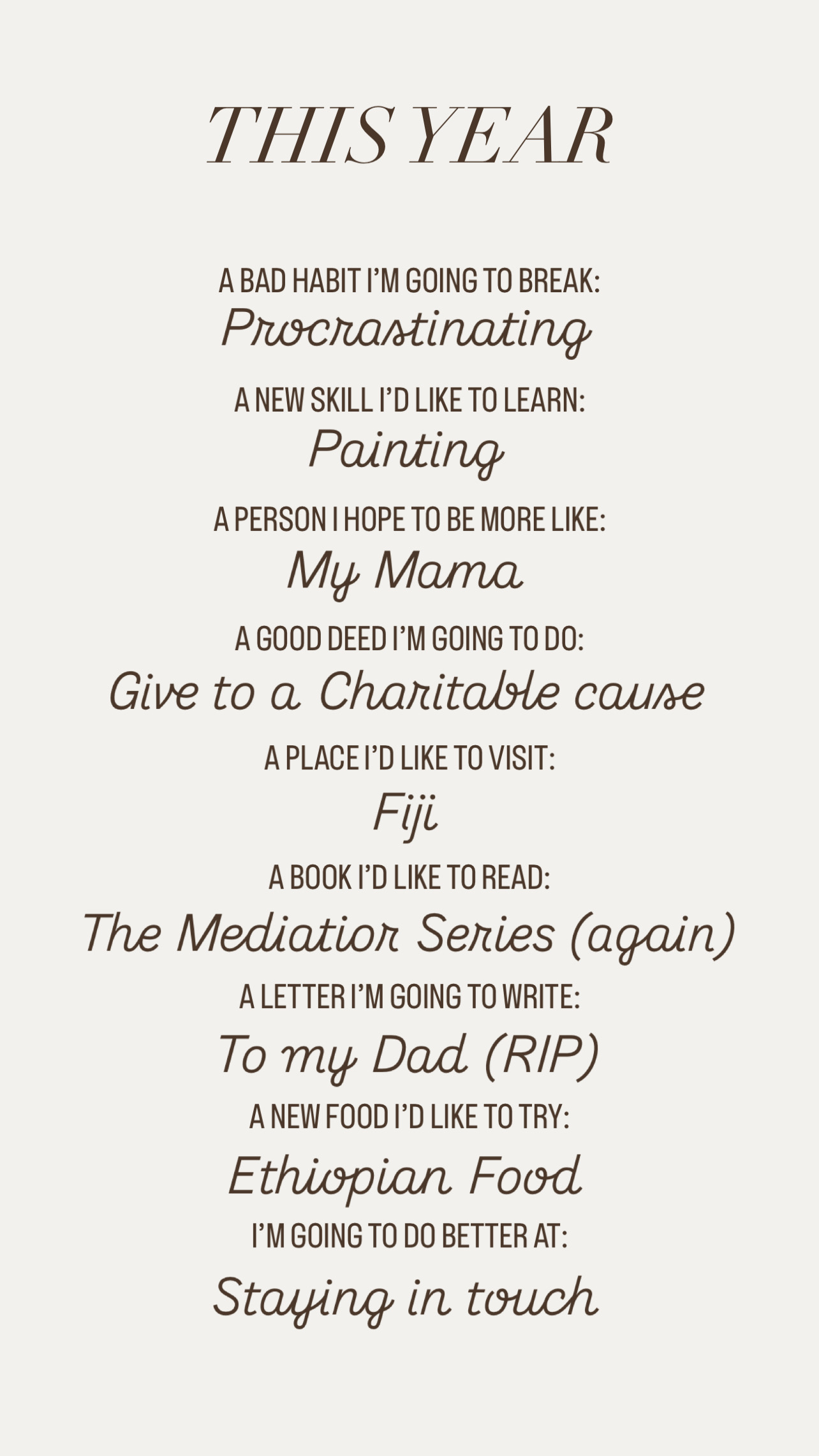 new year's resolutions