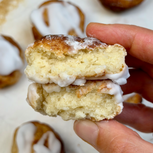 High fiber donut holes made with two ingredients (low calorie + no sugar)