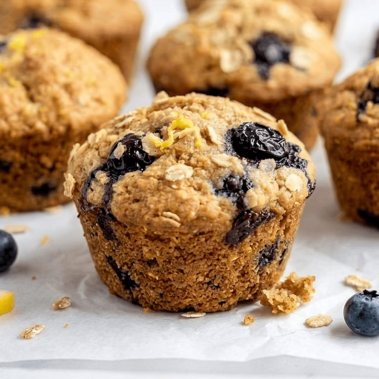 Vegan Blueberry Lemon Oat Muffins (Gluten Free + No Sugar Added)